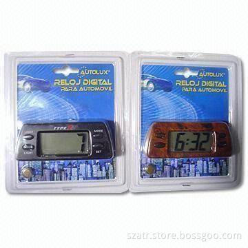 Digital Clocks with Backlight for Cars, Available in Black Silver Peach Color